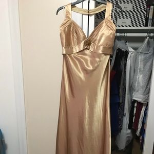 Gold floor length dress